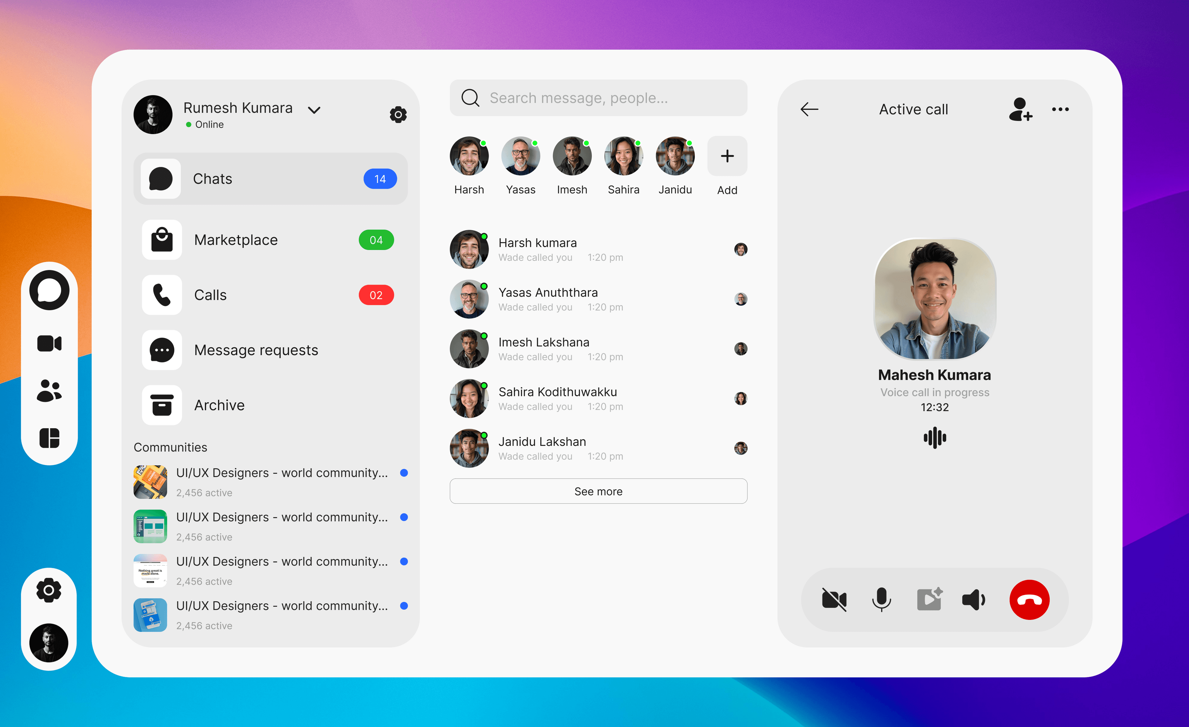Messaging Dashboard UI