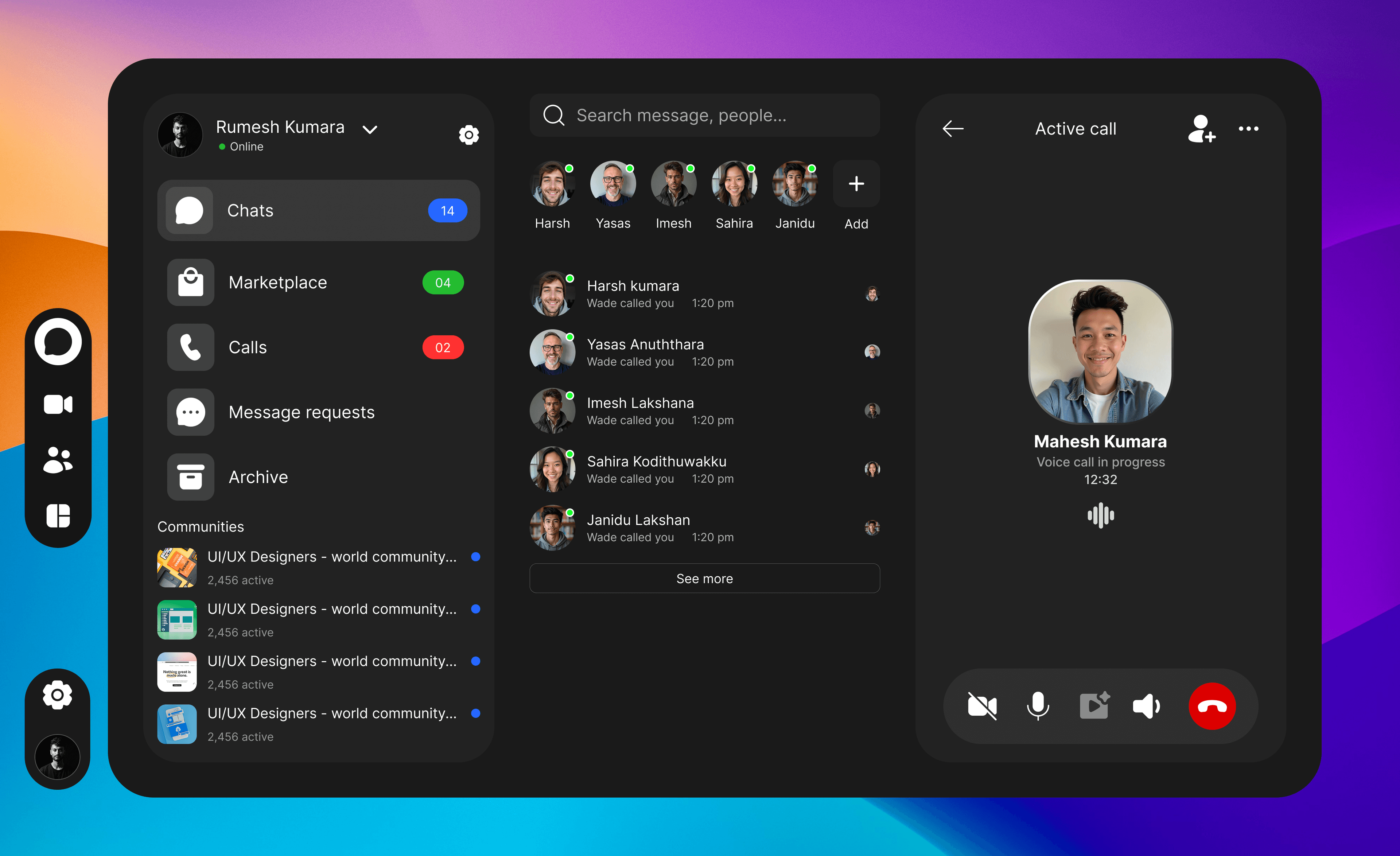 Messaging Dashboard UI